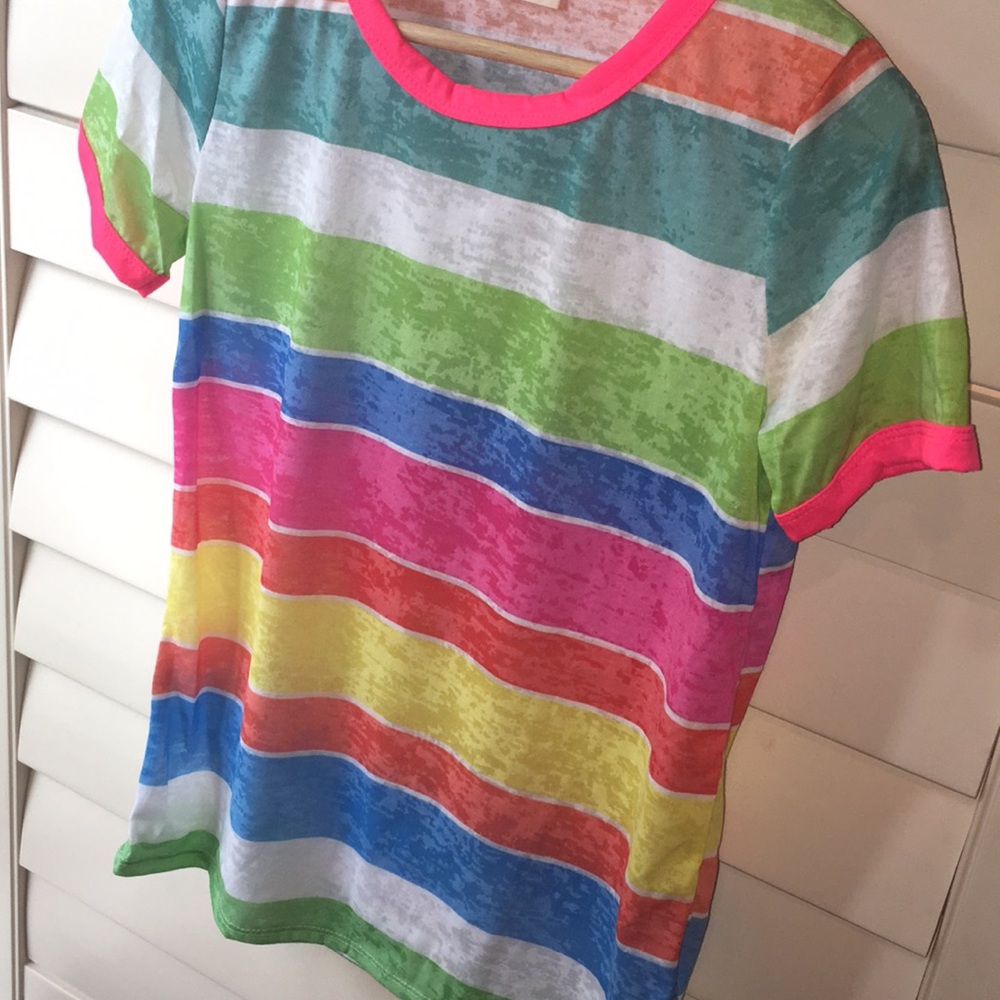 Madelyn's Multi Striped Burnout Tee - Picture 2 of 4